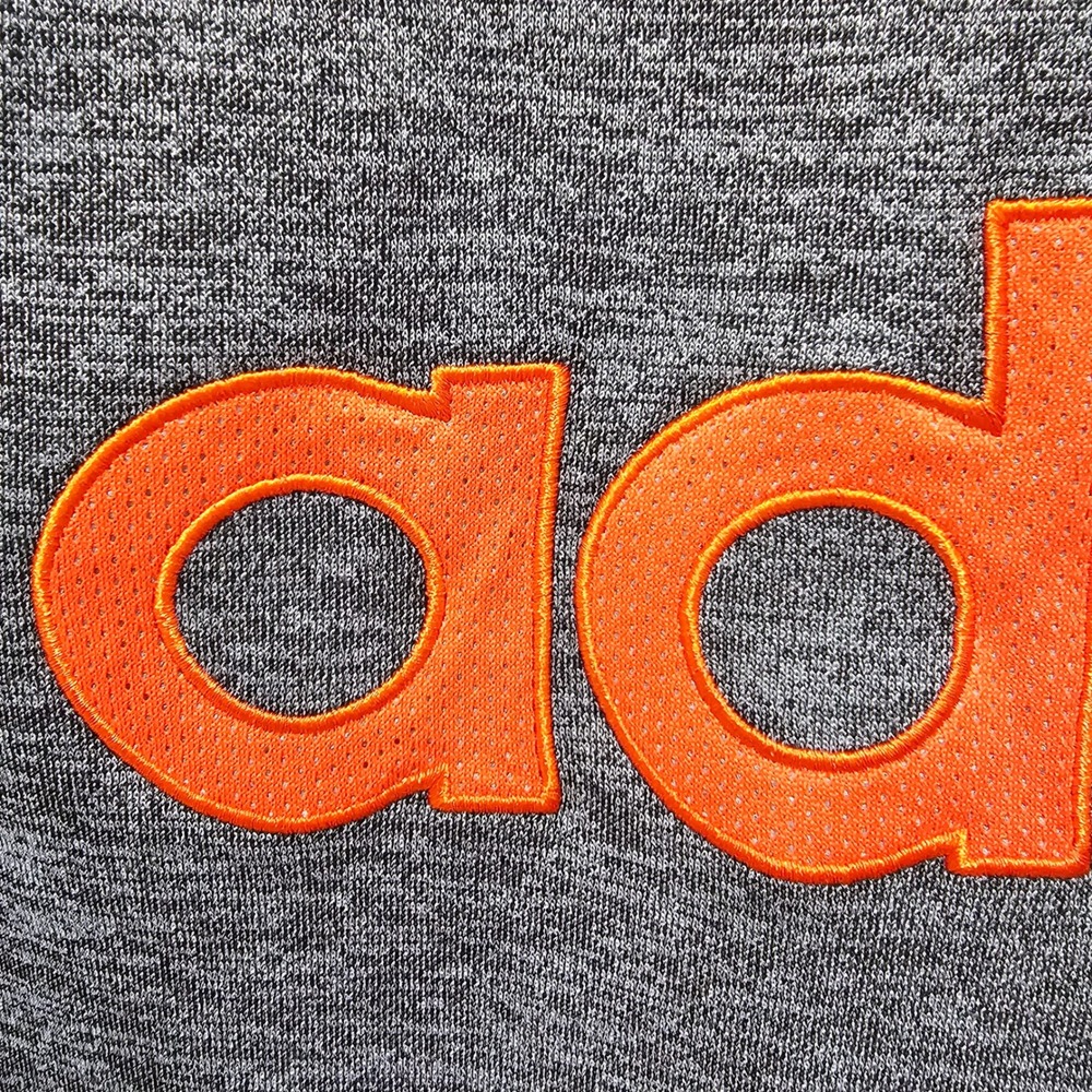 Adidas Boys Size 14/16 Gray Navy Blue Orange Logo Pullover Hoodie Athleticwear - Picture 3 of 7